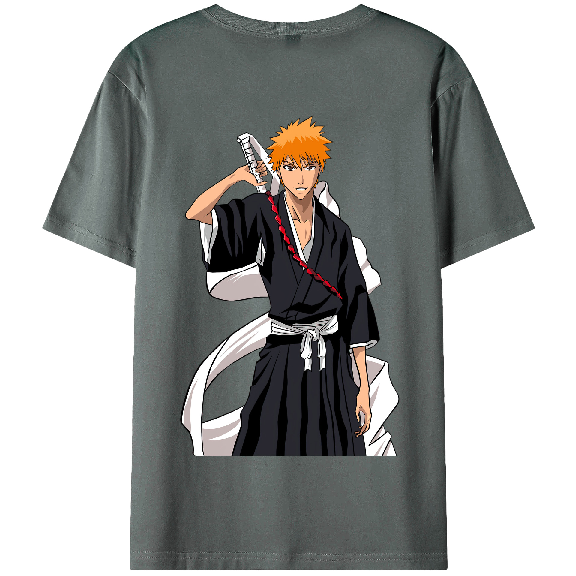 （画像用） ブリーチ 黒崎一護（くろさき いちご）BLEACH Kurosaki Ichigo 綿100％半袖Tシャツ（背面プリント）